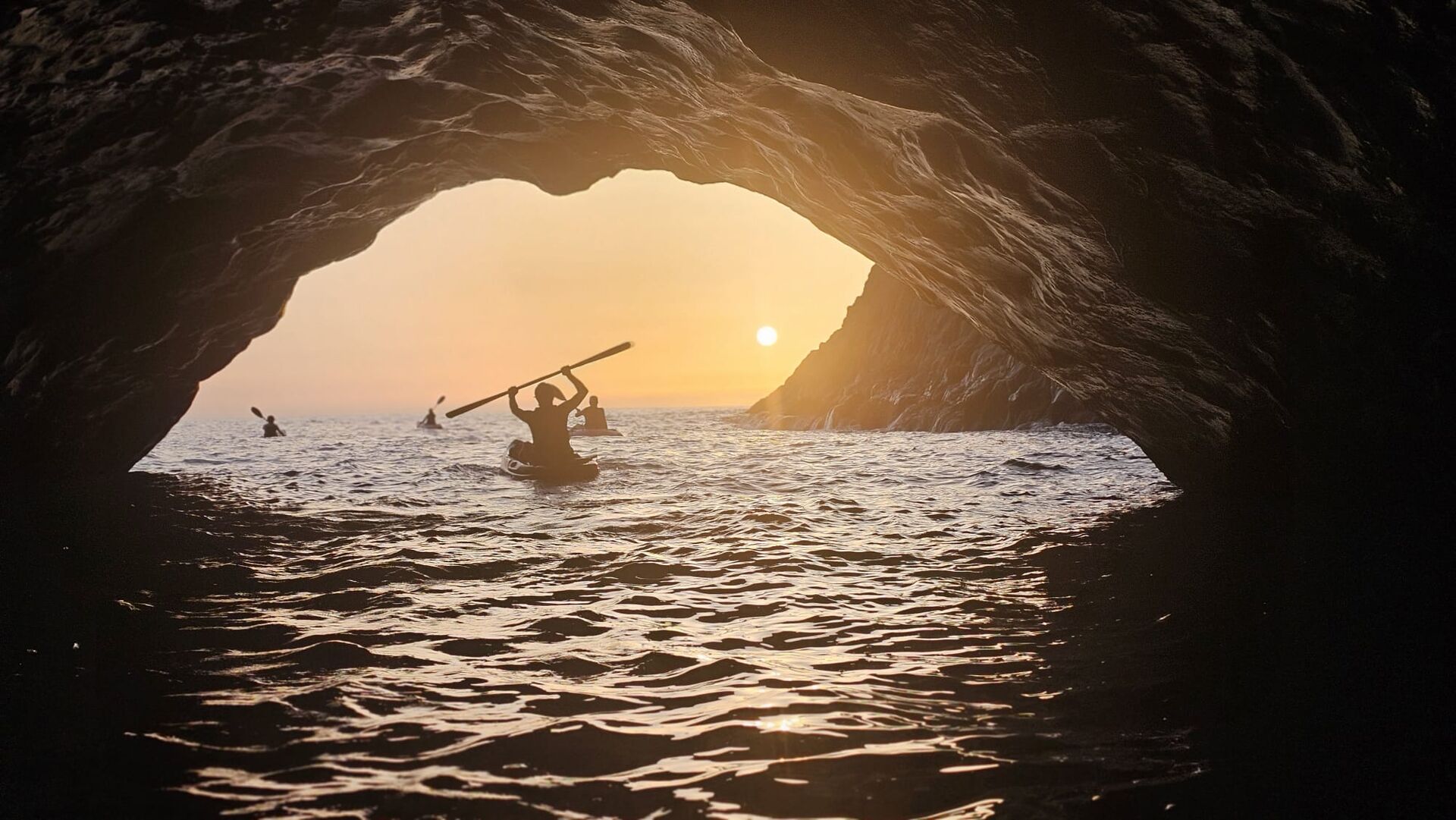 Clientes felices en kayak La Palma