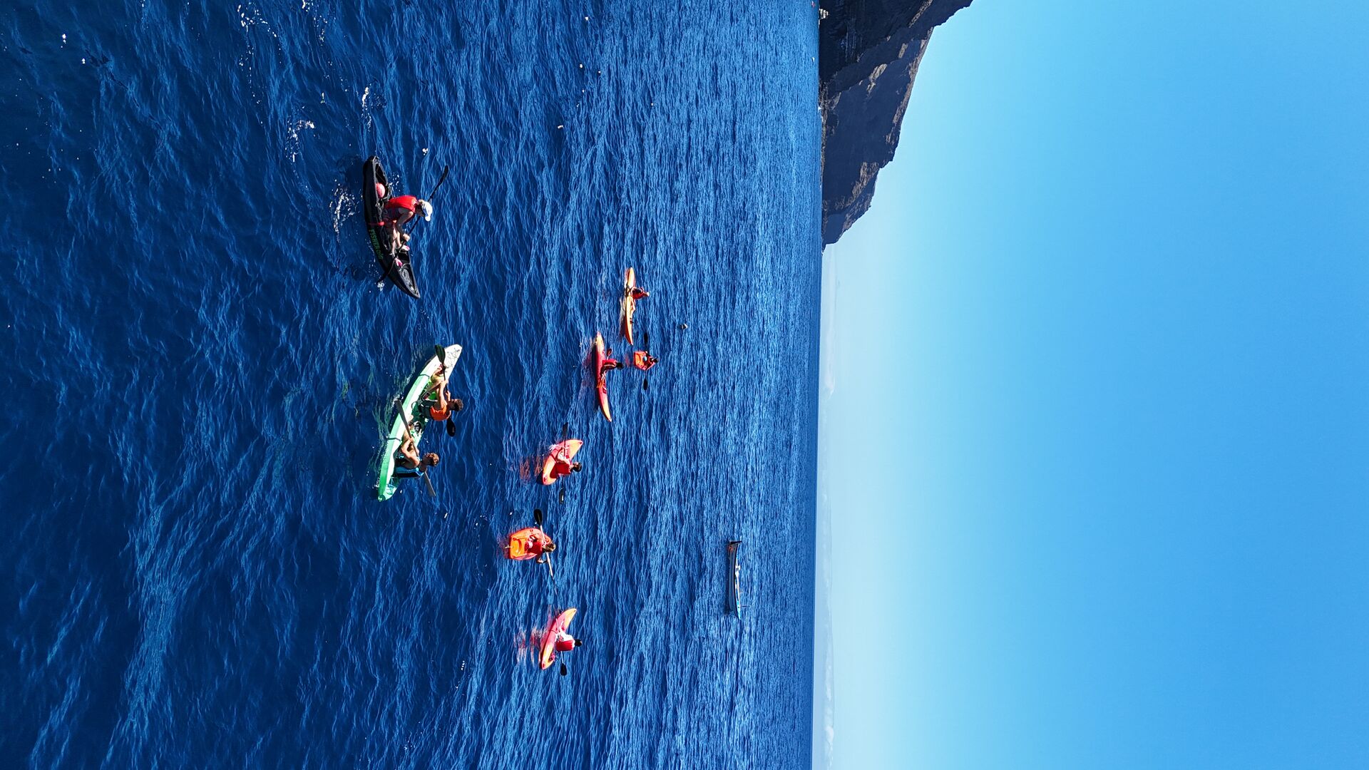 Vista dron costa oeste kayak La Palma