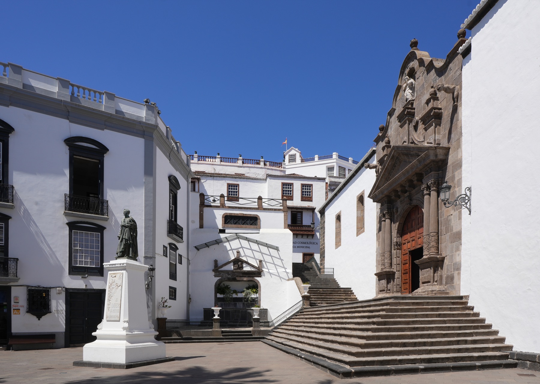 Plaza de España in Santa Cruz de La Palma with the church of El Salvador
